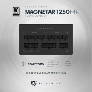 Foto 4 | Fuente de Poder PC 1250W Gamer Balam Rush Magnetar 1250MR 80 Plus Platinum Modular Negro Br-937610