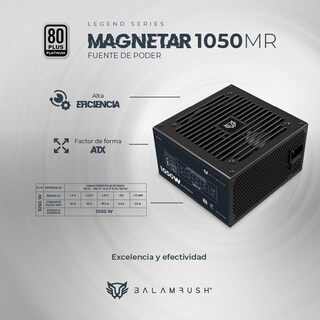 Foto 3 | Fuente de Poder Pc 1050w Gamer Balam Rush Magnetar 1050mr 80 Plus Platinum Modular Negro