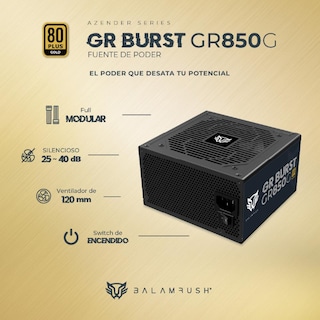 Foto 2 | Fuente de Poder Pc 850w Gamer Balam Rush Gr Burst Gr850g 80 Plus Gold Modular Negro Br-937658