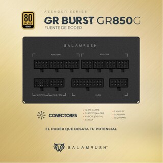 Foto 3 | Fuente de Poder Pc 850w Gamer Balam Rush Gr Burst Gr850g 80 Plus Gold Modular Negro Br-937658