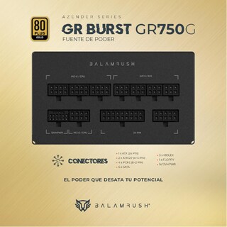 Foto 3 | Fuente de Poder Pc 750w Gamer Balam Rush Gr Burst Gr750g 80 Plus Gold Modular Negro Br-937665