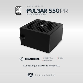 Foto 3 | Fuente de Poder PC 550w Gamer Balam Rush Pulsar 550PR 80 Plus White No Modular Negro BR-937726