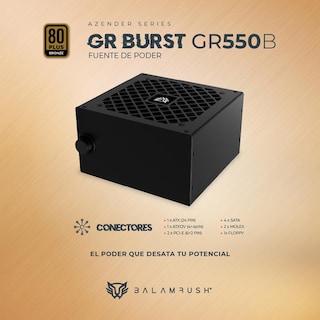 Foto 3 | Fuente de Poder PC 550w Gamer Balam Rush GR Burst GR550b 80 Plus Bronze No Modular Negro BR-937696
