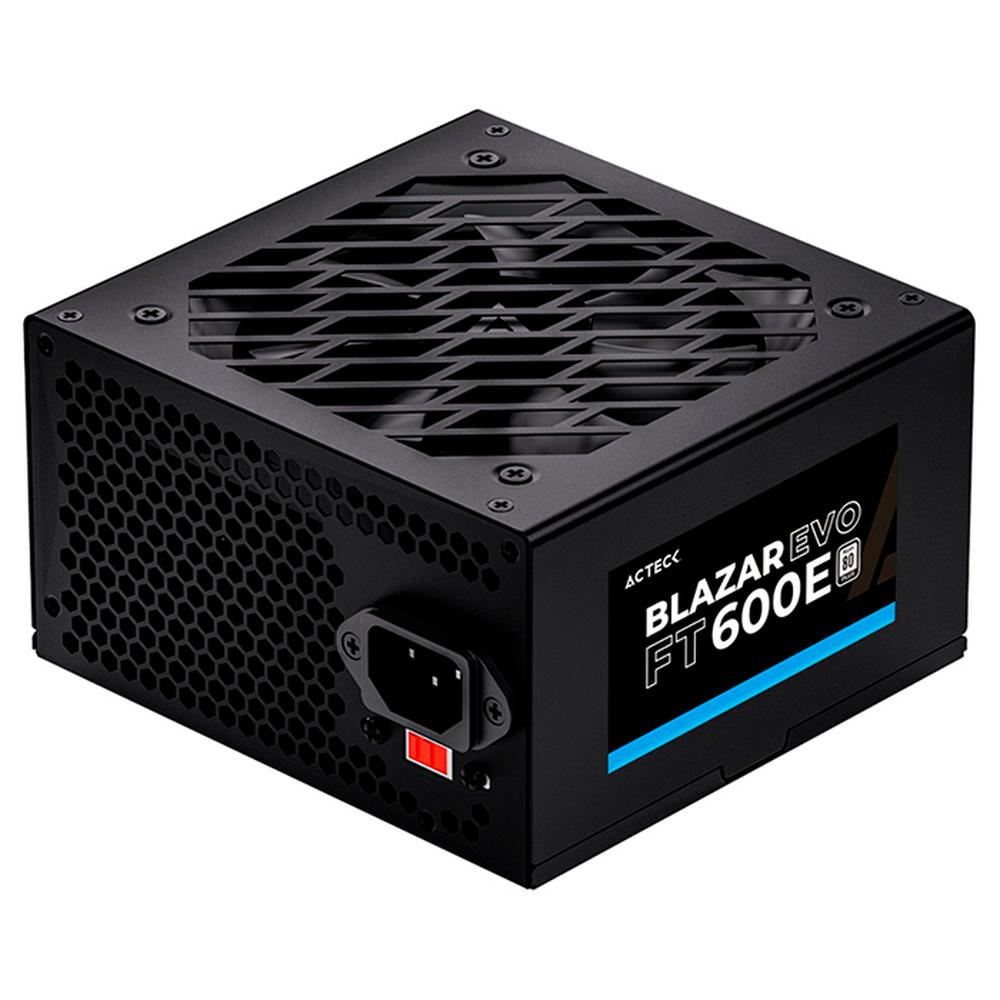 Fuente De Poder Pc 600w Gamer Acteck Blazar Evo Ft600e Es-05003e Color Negro