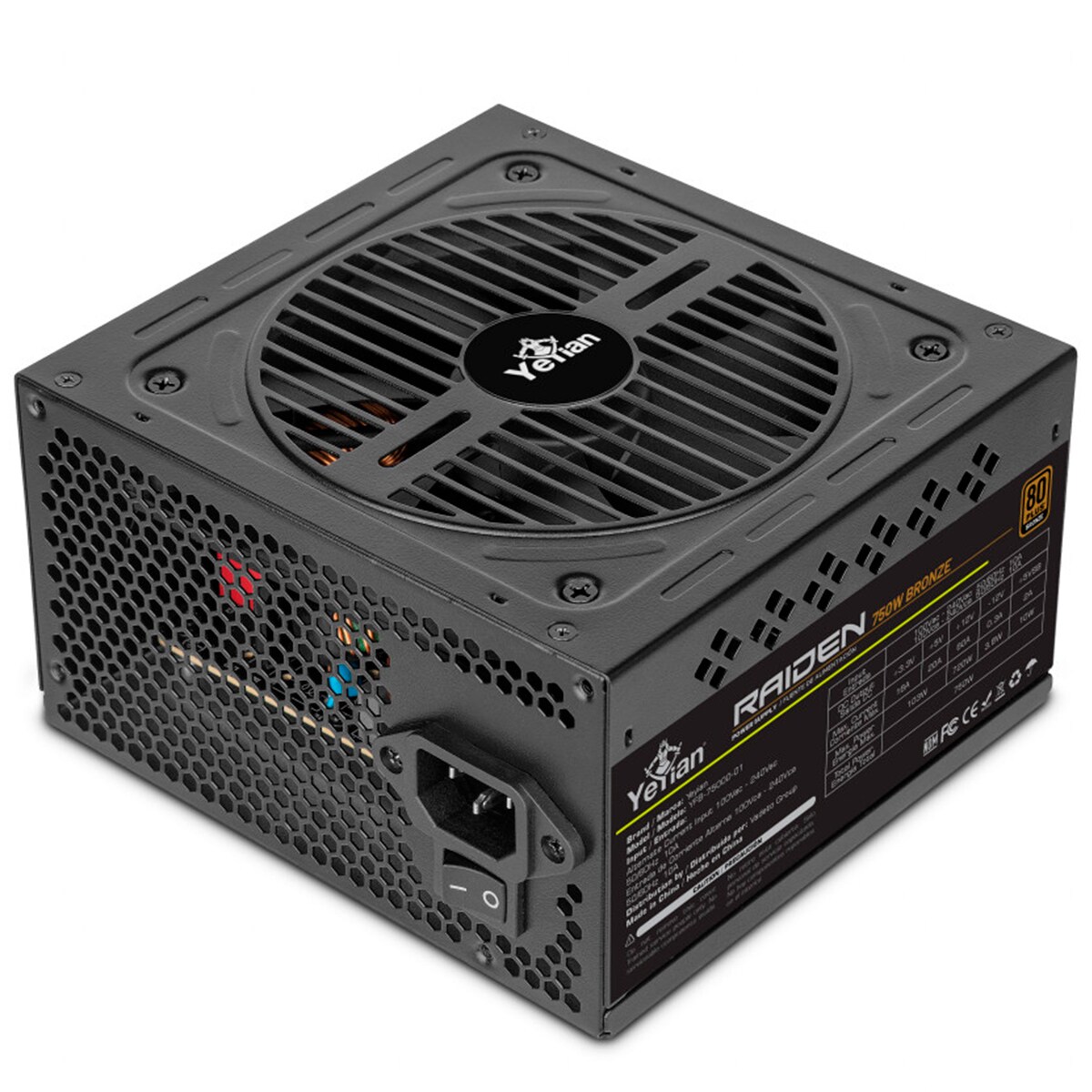 Fuente De Poder Yeyian 750w 80+ Bronze Atx 2.3 Non-modular- Yfb-75000-01 $1,060