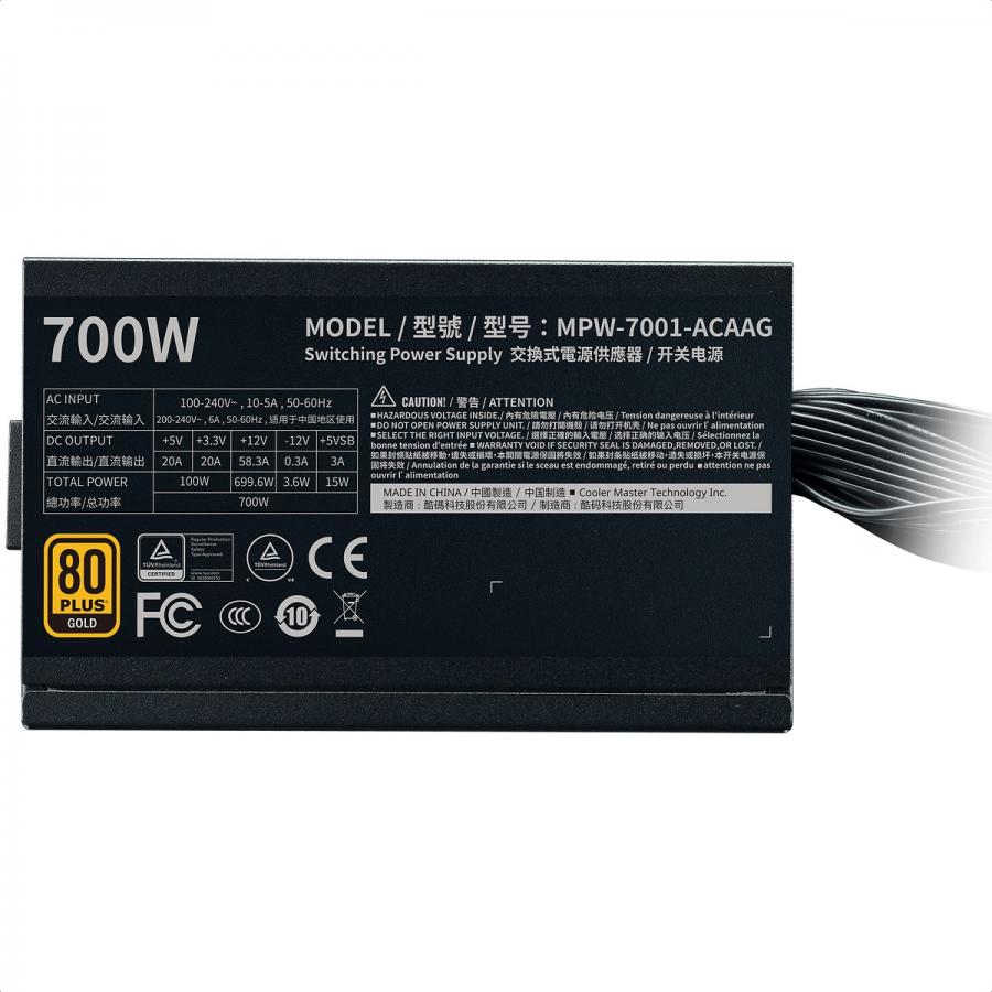 Foto 6 pulgar | Fuente De Poder Cooler Master G700 Gold 80 Plus 700w Mpw-7001-acaag-u2