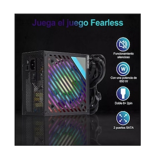 Foto 2 | Fuente de Alimentación Universal de Sobremesa 650w Negro