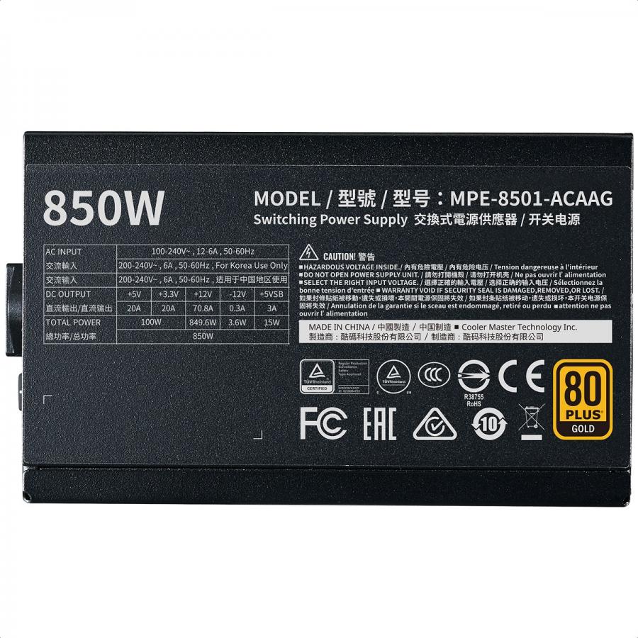 Foto 4 | Fuente de Poder Cooler Master Mwe Gold 850 V2 850w 80 Plus Mpe-8501-acaag-u2