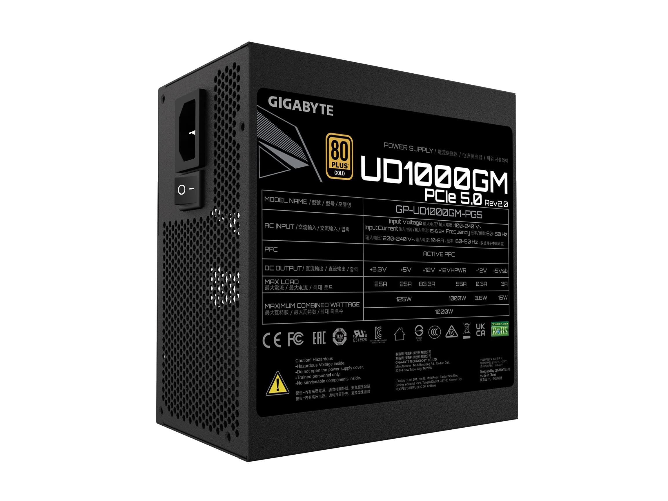 Foto 7 | Fuente de Alimentación Gigabyte Gp-ud1000gm Pg5 Rev2.0 1000w 80 Plus Gold - Venta Internacional