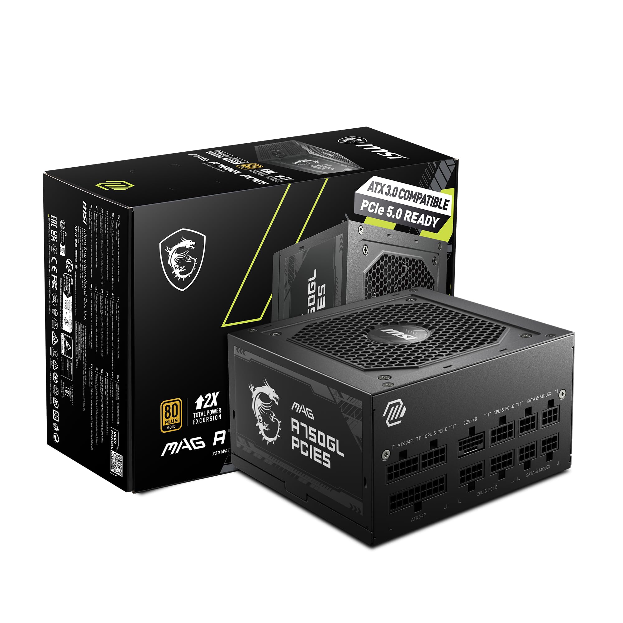 Foto 1 | Fuente de Alimentación Msi Mag A750gl 750w 80 Plus Gold Totalmente Modular - Venta Internacional