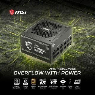 Foto 2 | Fuente de Alimentación Msi Mag A750gl 750w 80 Plus Gold Totalmente Modular - Venta Internacional