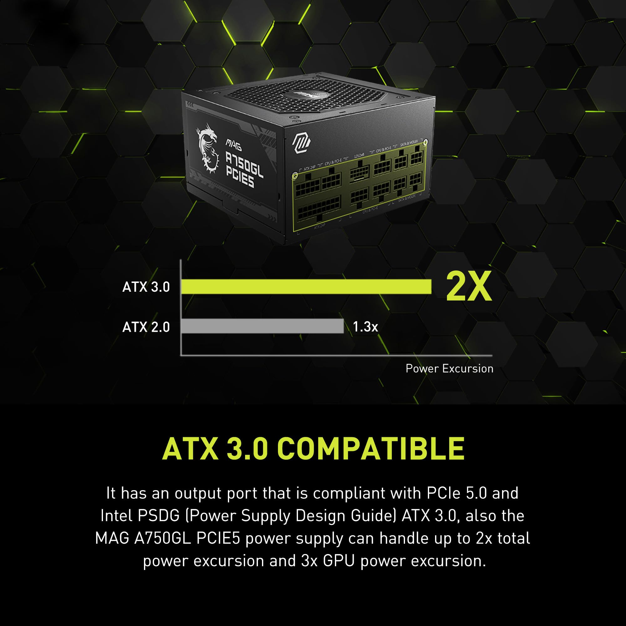 Foto 3 | Fuente de Alimentación Msi Mag A750gl 750w 80 Plus Gold Totalmente Modular - Venta Internacional