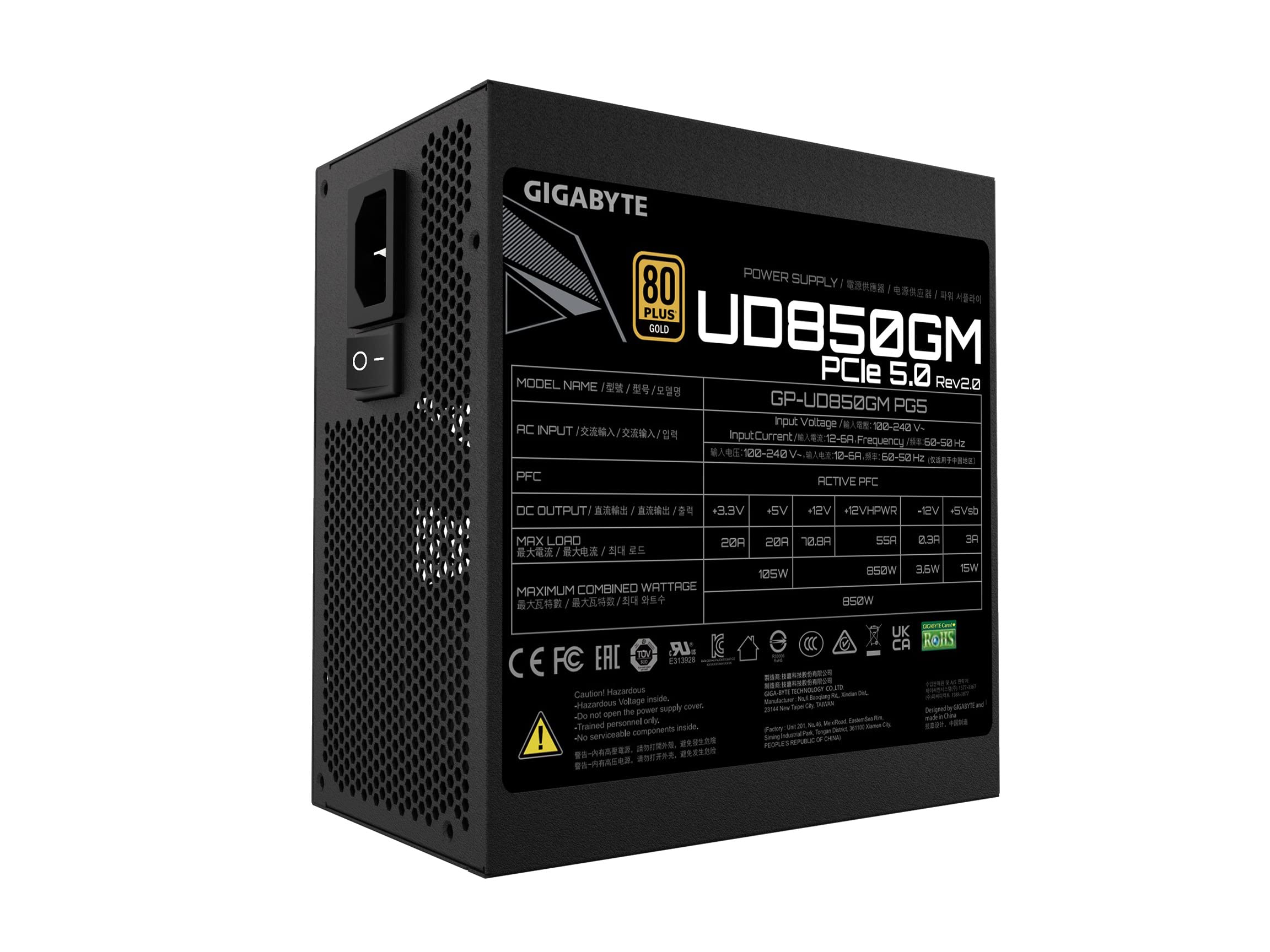 Foto 7 | Fuente de Alimentación Gigabyte Gp-ud850gm Pg5 Rev2.0 850w 80 Plus Gold - Venta Internacional