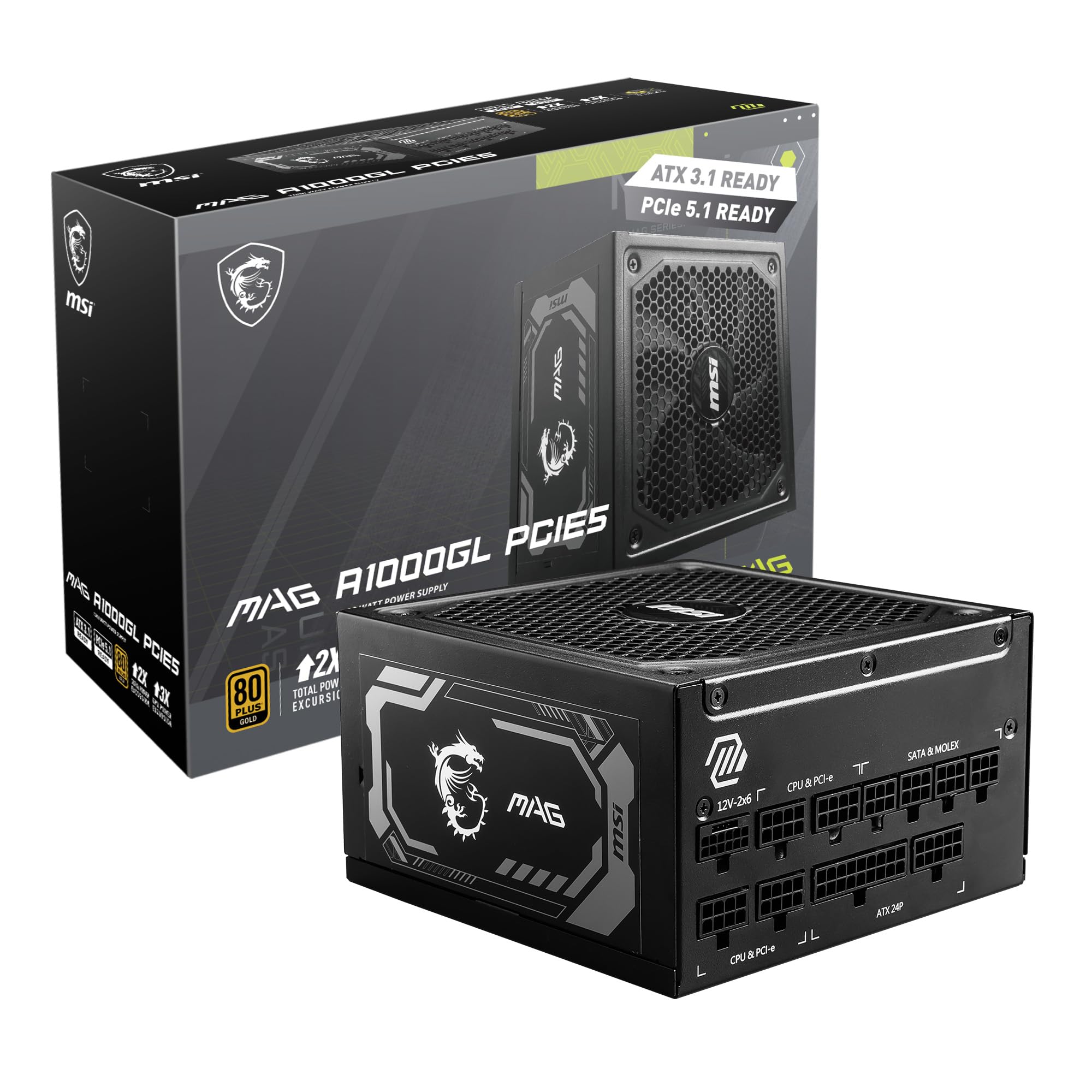 Fuente de Alimentación Msi Mag A1000gl Pcie 5 1000w 80 Plus Gold - Venta Internacional