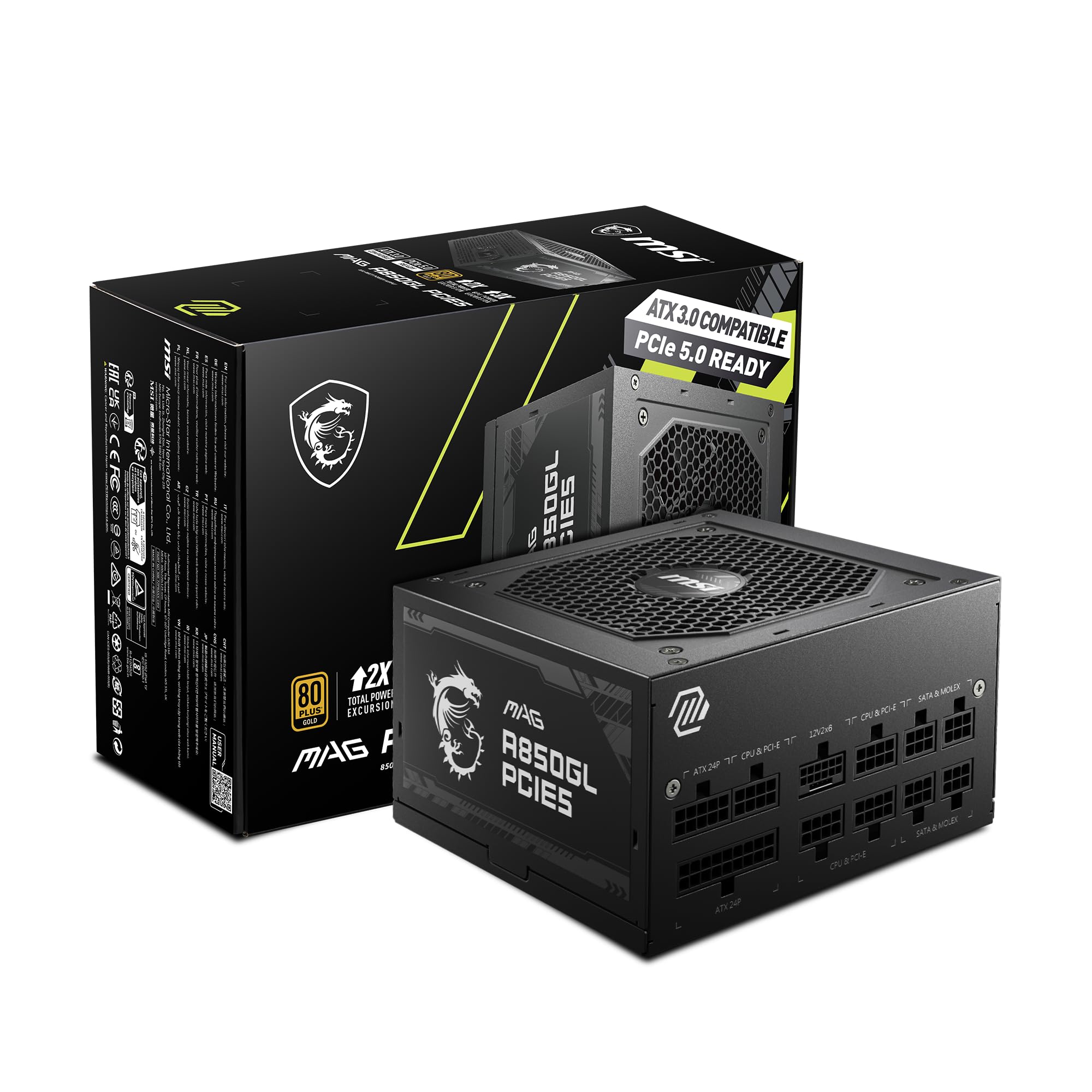 Foto 2 pulgar | Fuente de Alimentación Msi Mag A850gl 850w 80 Plus Gold Full Modular - Venta Internacional