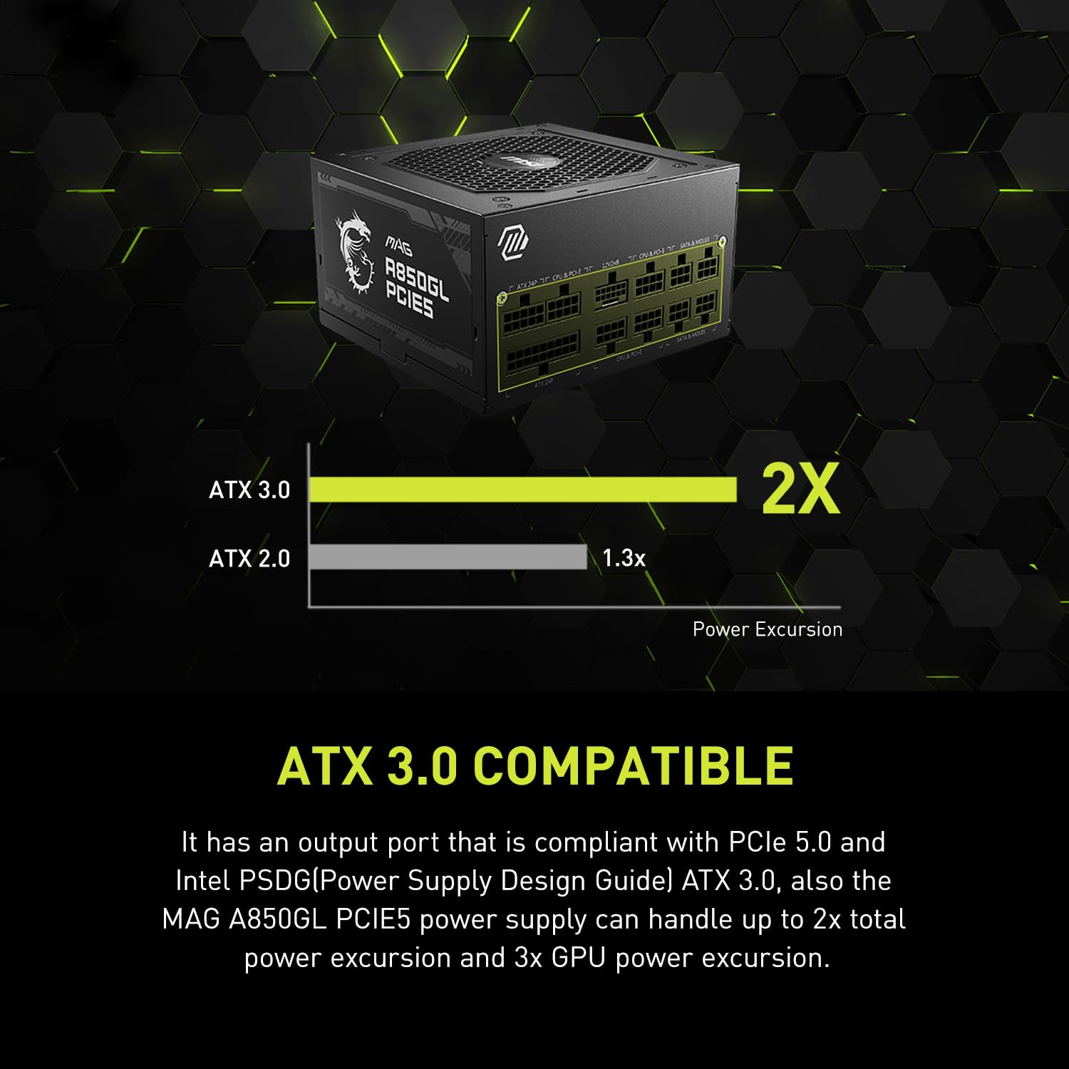 Foto 3 pulgar | Fuente de Alimentación Msi Mag A850gl 850w 80 Plus Gold Full Modular - Venta Internacional
