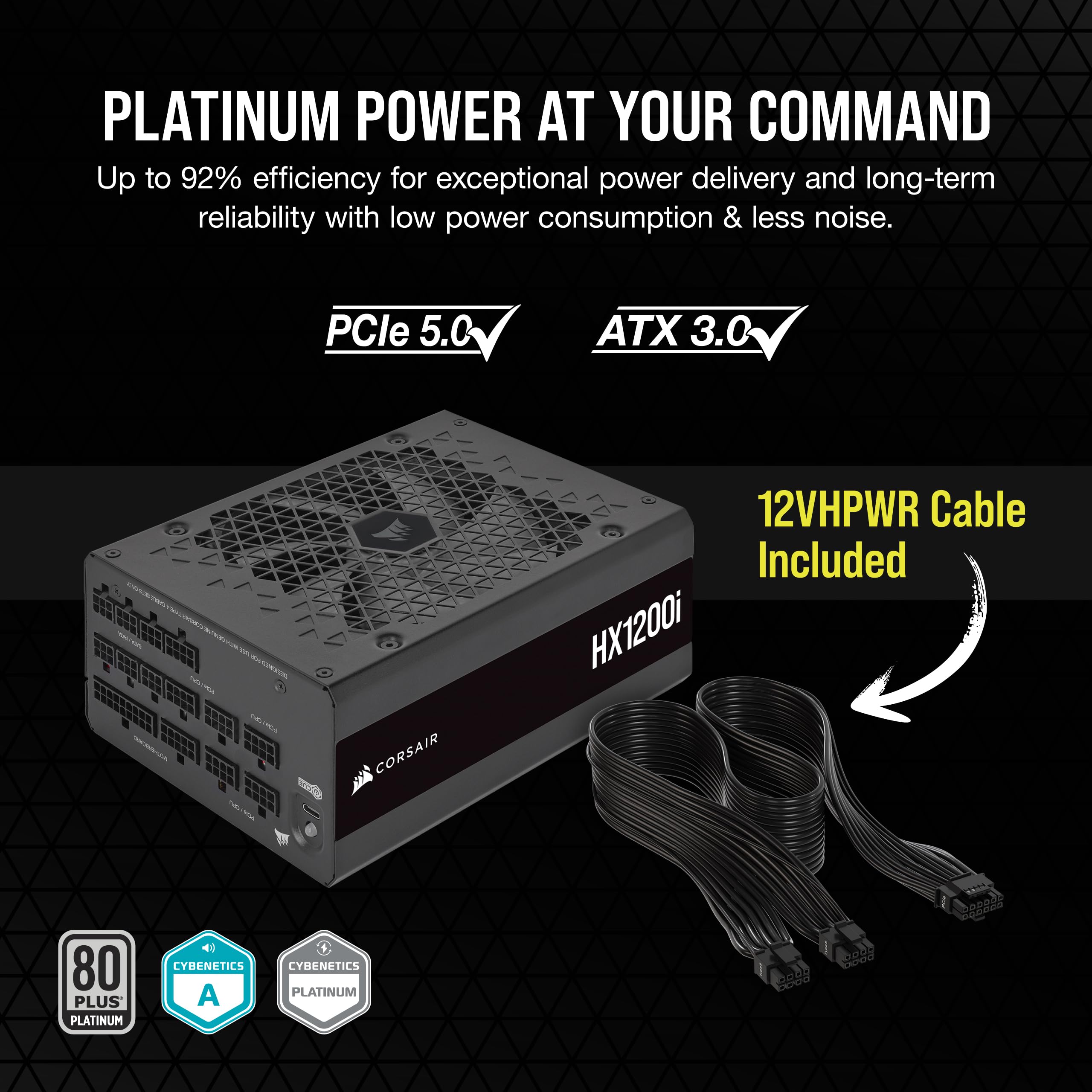 Foto 4 pulgar | Fuente de Alimentación Corsair HX1200i Ultra-Low Noise 80 Plus Platinum - Venta Internacional