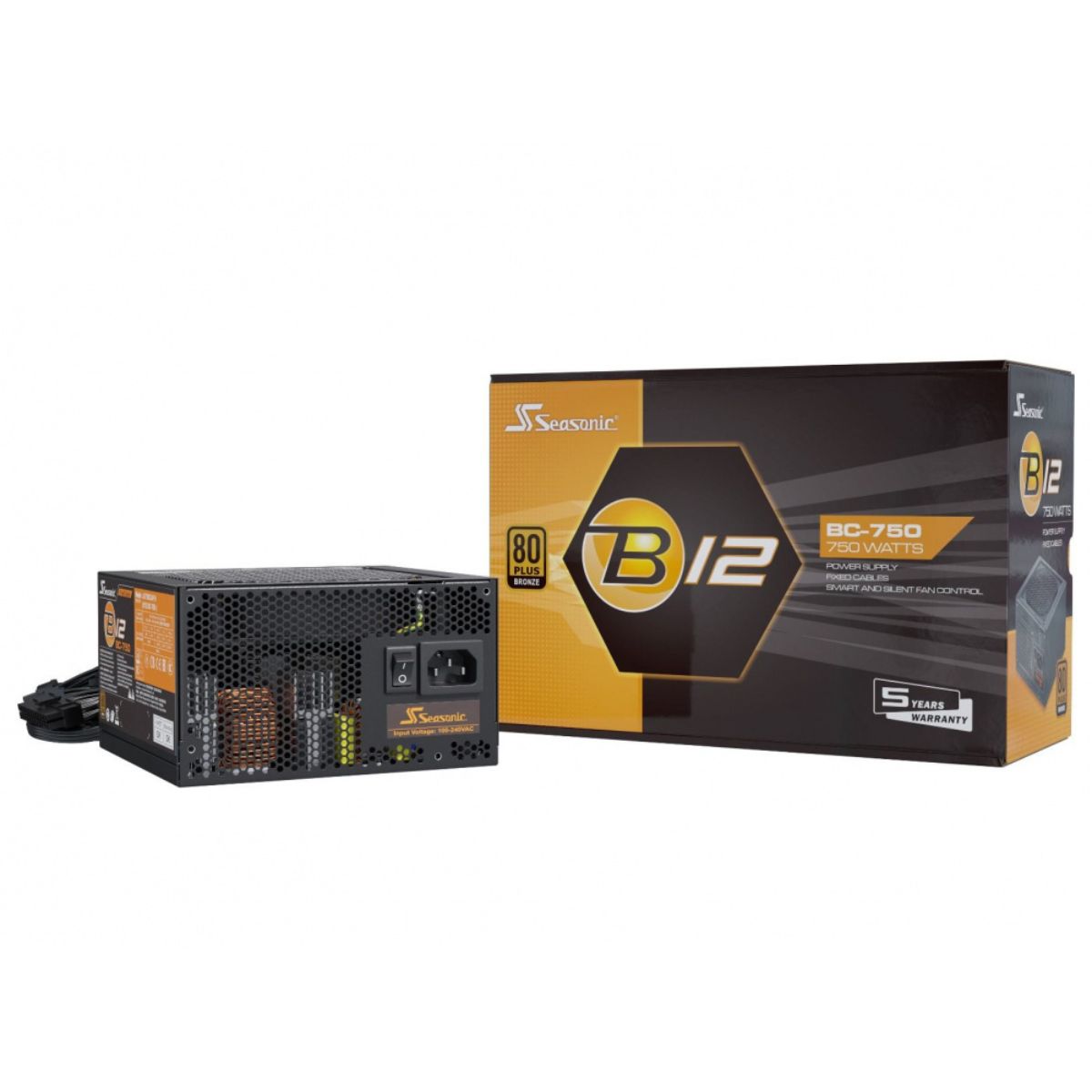 Foto 1 | Fuente De Poder Seasonic B12 Bc 80 Plus Bronze, 20+4 Pin Atx, 120mm, 750w