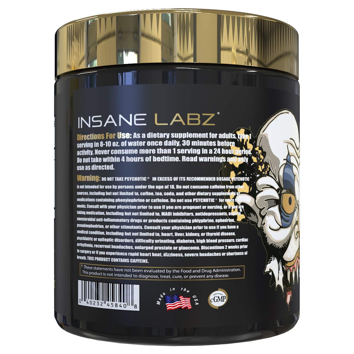 Foto 4 pulgar | Polvo Para Antes Del Entrenamiento Insane Labz Psychotic Gold Con Energía - Venta Internacional.