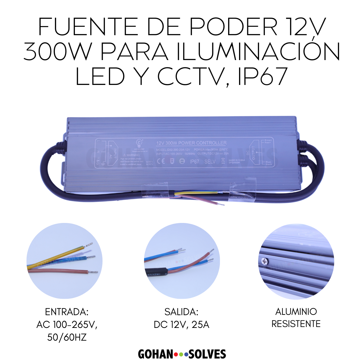 Foto 4 | Fuente De Poder 12v 300w Para Iluminación Led Y Cctv, Ip67