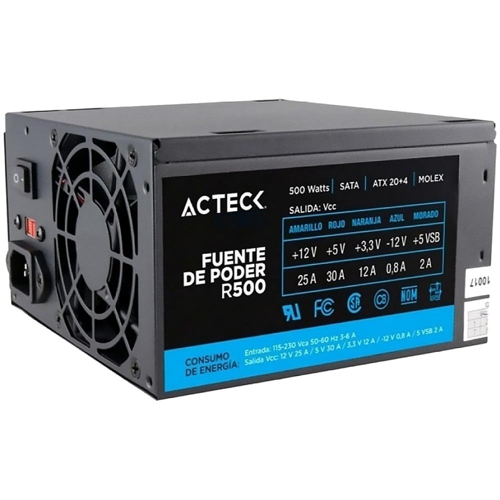 Foto 2 pulgar | Fuente De Poder Pc 500w Acteck Blazar R500 Caja Cafe Es-05001bb