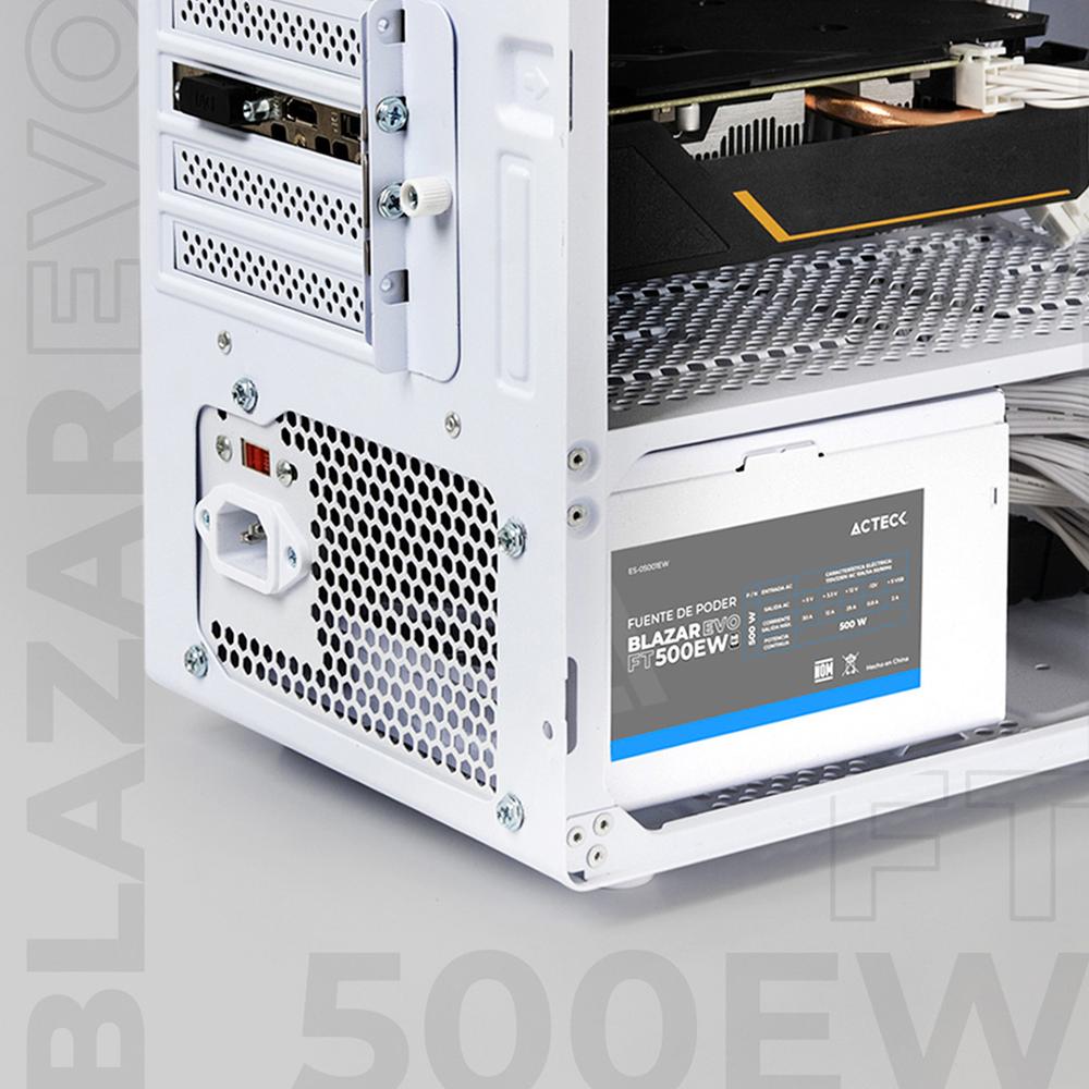 Foto 3 | Fuente De Poder Pc 500w Acteck Blazar Evo Ft500ew Atx Blanco Es-05001ew