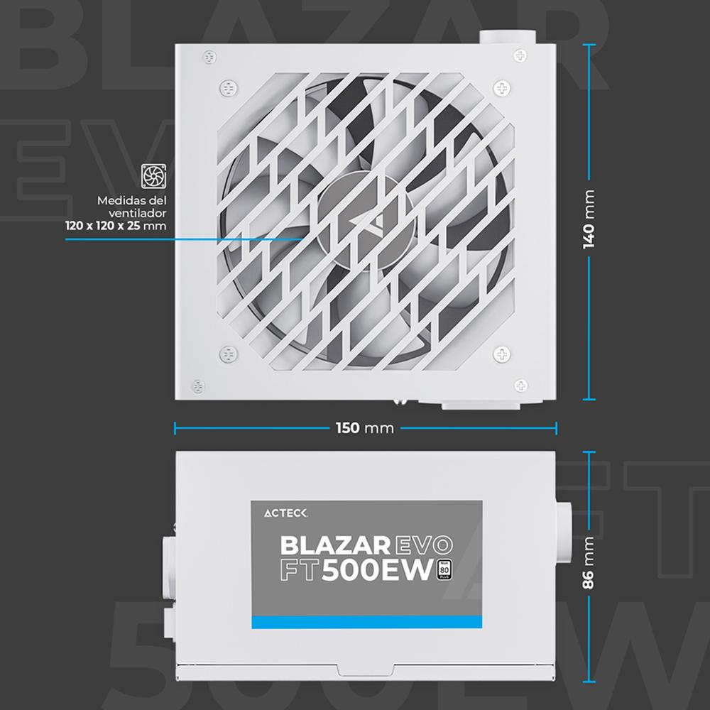 Foto 5 | Fuente De Poder Pc 500w Acteck Blazar Evo Ft500ew Atx Blanco Es-05001ew