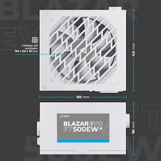 Foto 5 | Fuente De Poder Pc 500w Acteck Blazar Evo Ft500ew Atx Blanco Es-05001ew