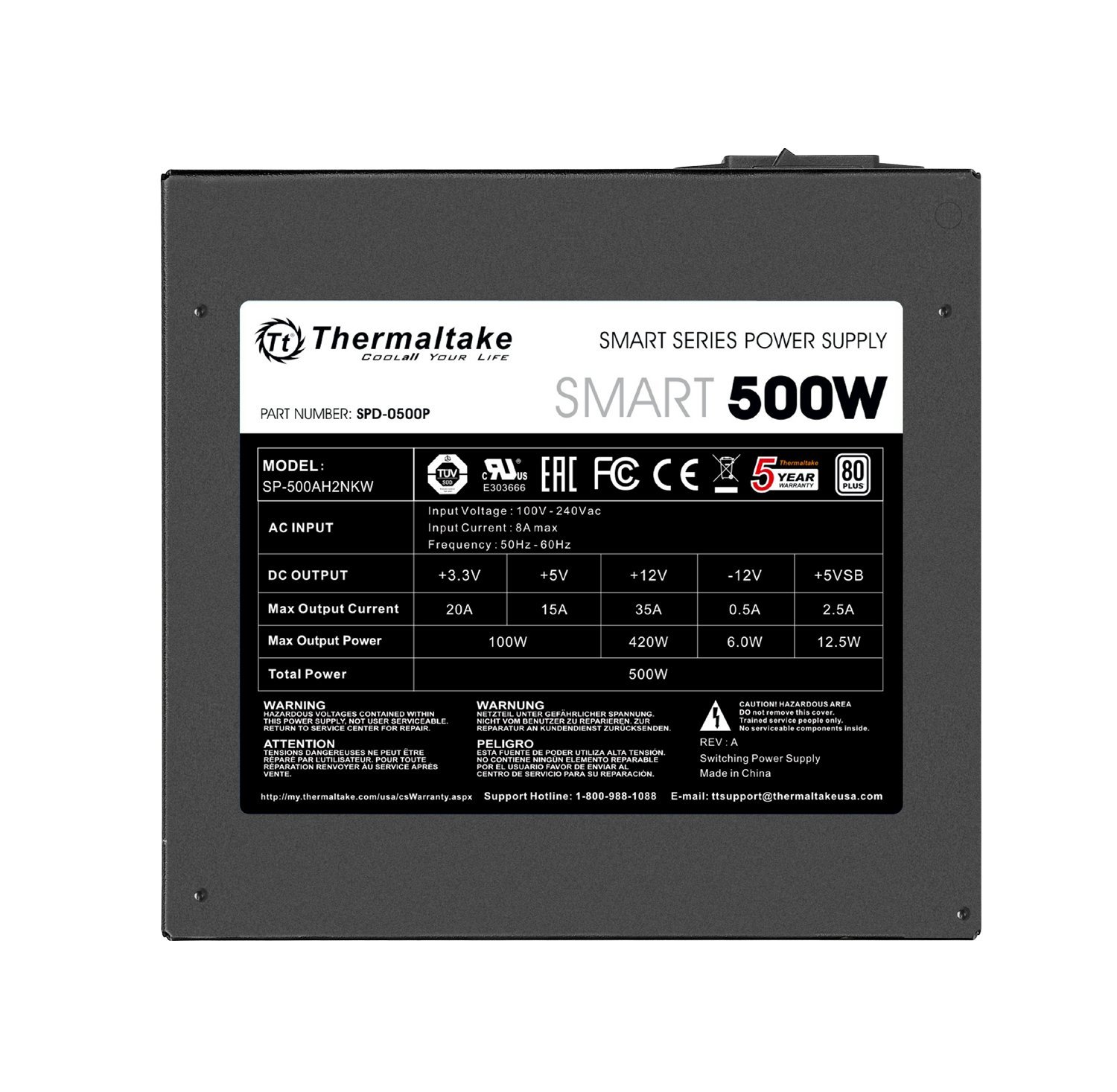 Foto 5 pulgar | Fuente De Alimentación Thermaltake Smart 500w 80+ White Certificada - Venta Internacional.