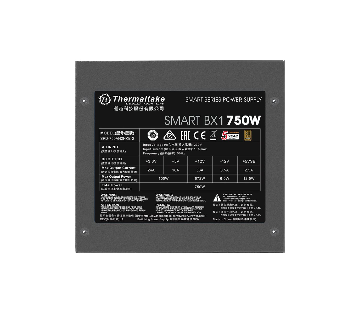 Foto 3 pulgar | Fuente De Alimentación Thermaltake Smart Bx1 750w 80 Plus Bronze - Venta Internacional.