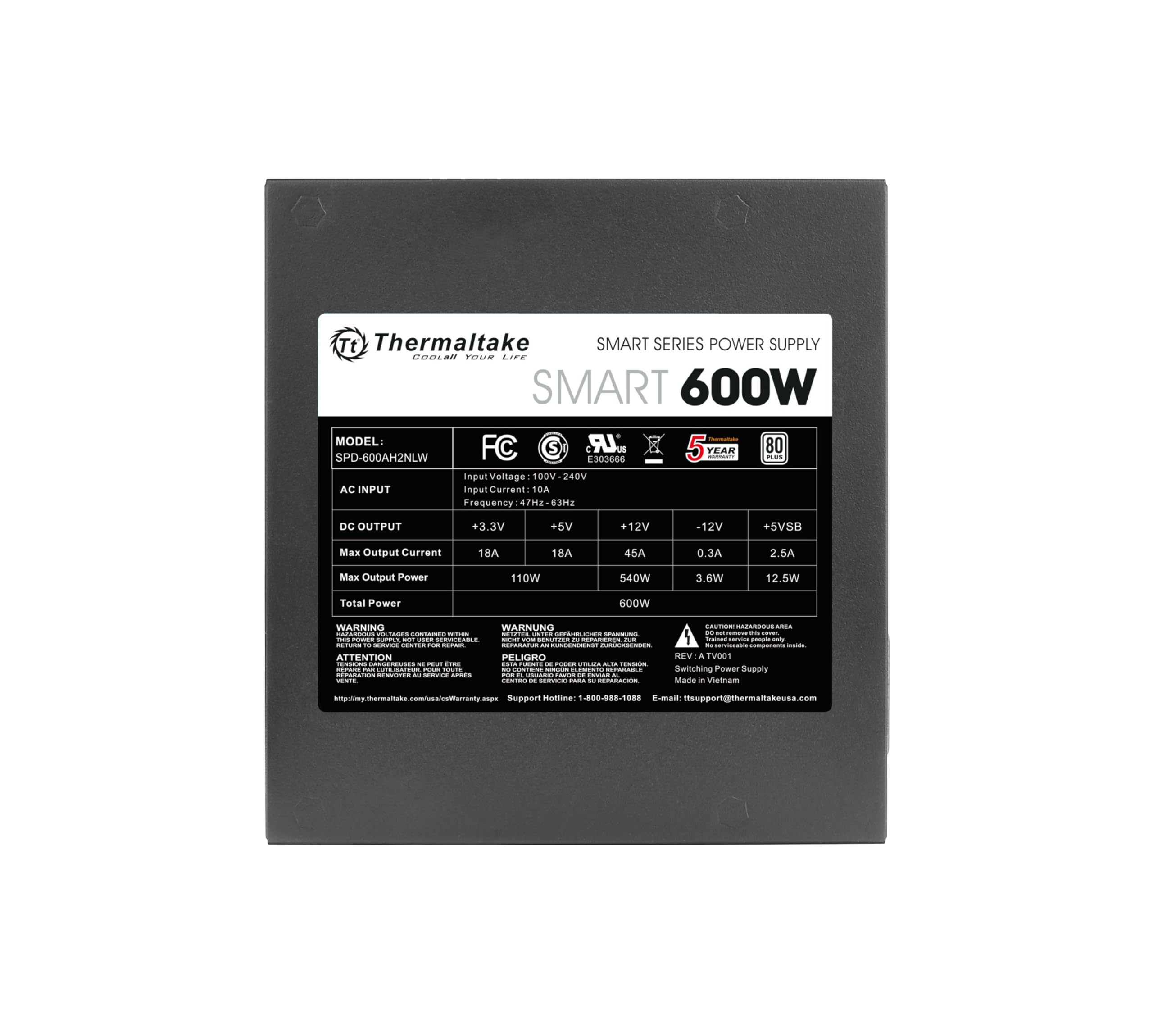 Foto 5 pulgar | Fuente De Alimentación Thermaltake Smart 600w Atx 12v V2.3/eps 12v - Venta Internacional.