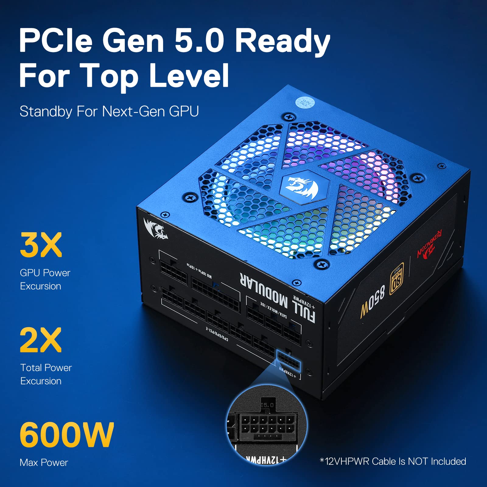 Foto 5 pulgar | Fuente De Alimentación Redragon Rgps-850w 80+ Gold 850w Atx 3.0 - Venta Internacional.