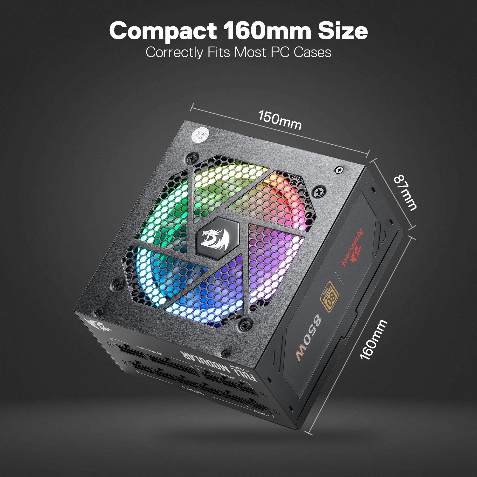 Foto 8 pulgar | Fuente De Alimentación Redragon Rgps-850w 80+ Gold 850w Atx 3.0 - Venta Internacional.