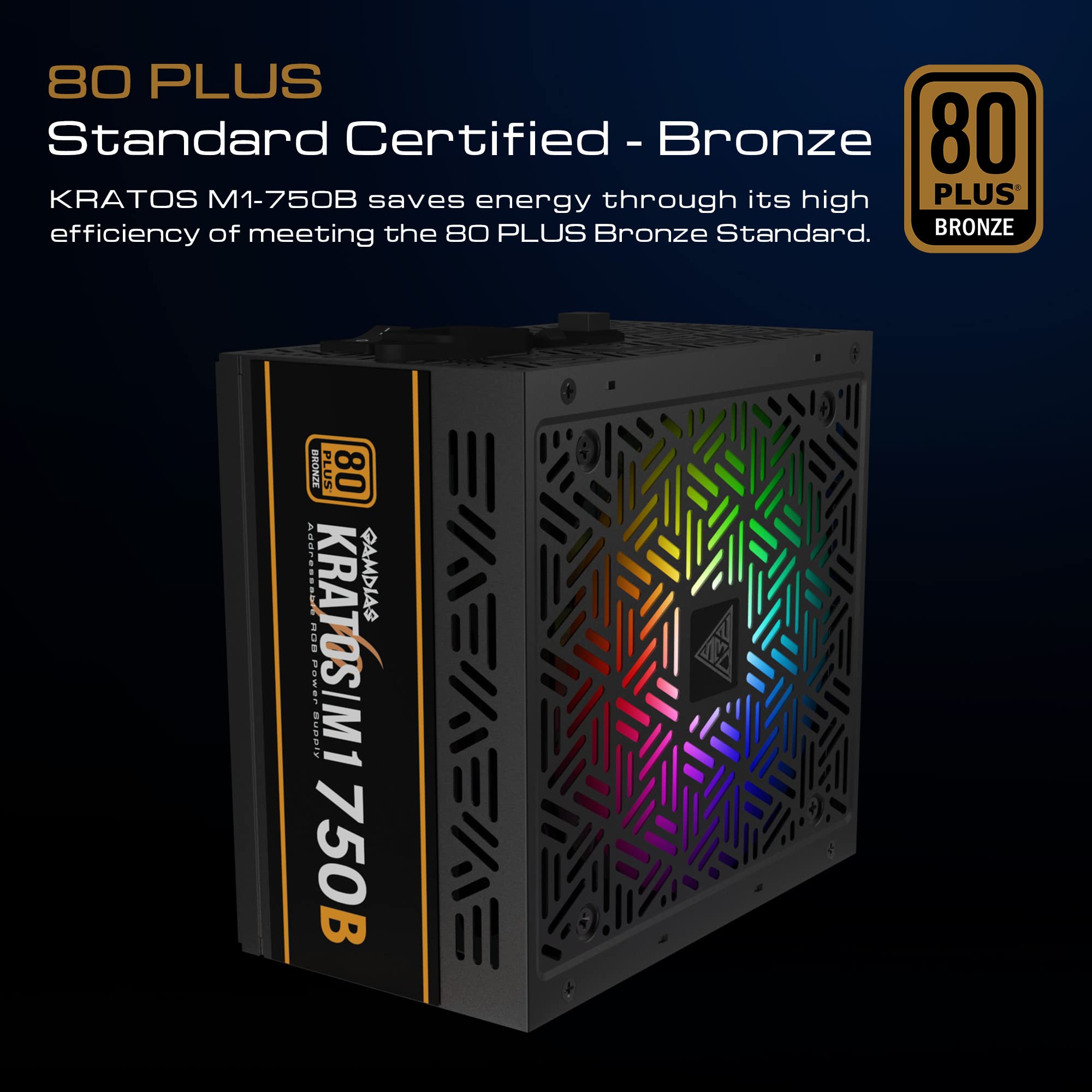 Foto 4 pulgar | Fuente De Alimentación Gamdias Kratos M1-750b 750w 80 Plus Bronze - Venta Internacional.