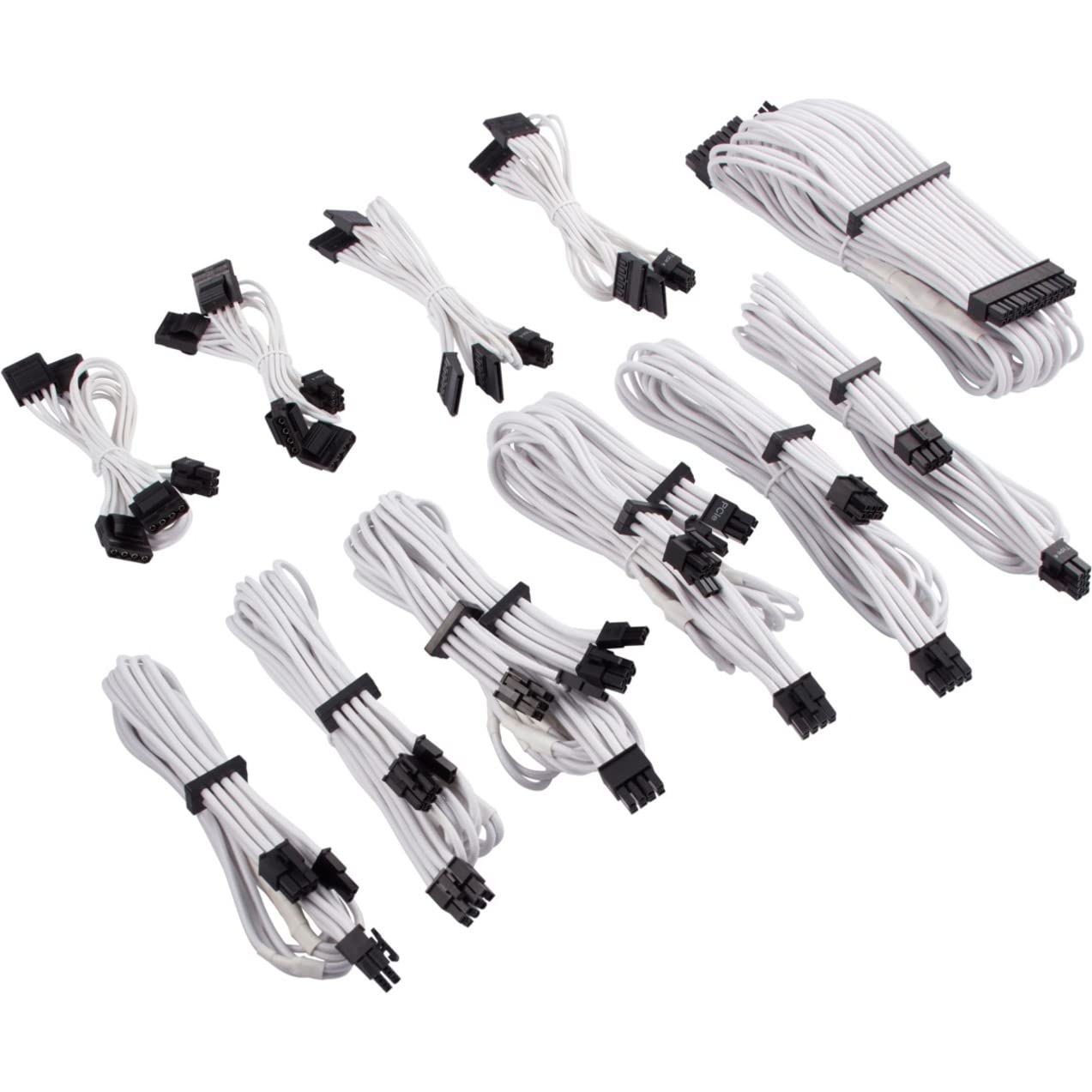 Cables De Fuente De Alimentación Corsair Premium Pro Kit Con Funda Individual, Color Blanco - Venta Internacional.