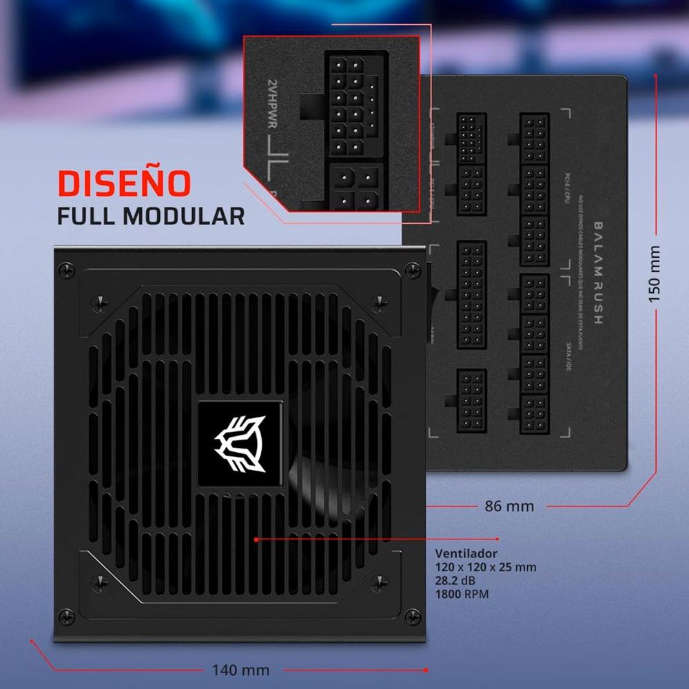 Foto 3 | Fuente De Poder Pc 1000w Gamer Balam Rush Magnetar 1000zr 80 Plus Gold Modular Negro Br-940306