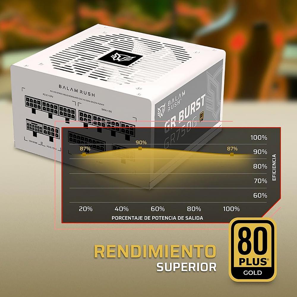 Foto 6 pulgar | Fuente De Poder Pc 750w Gamer Balam Rush Gr Burst Gr750g 80 Plus Gold Modular Blanco Br-940337