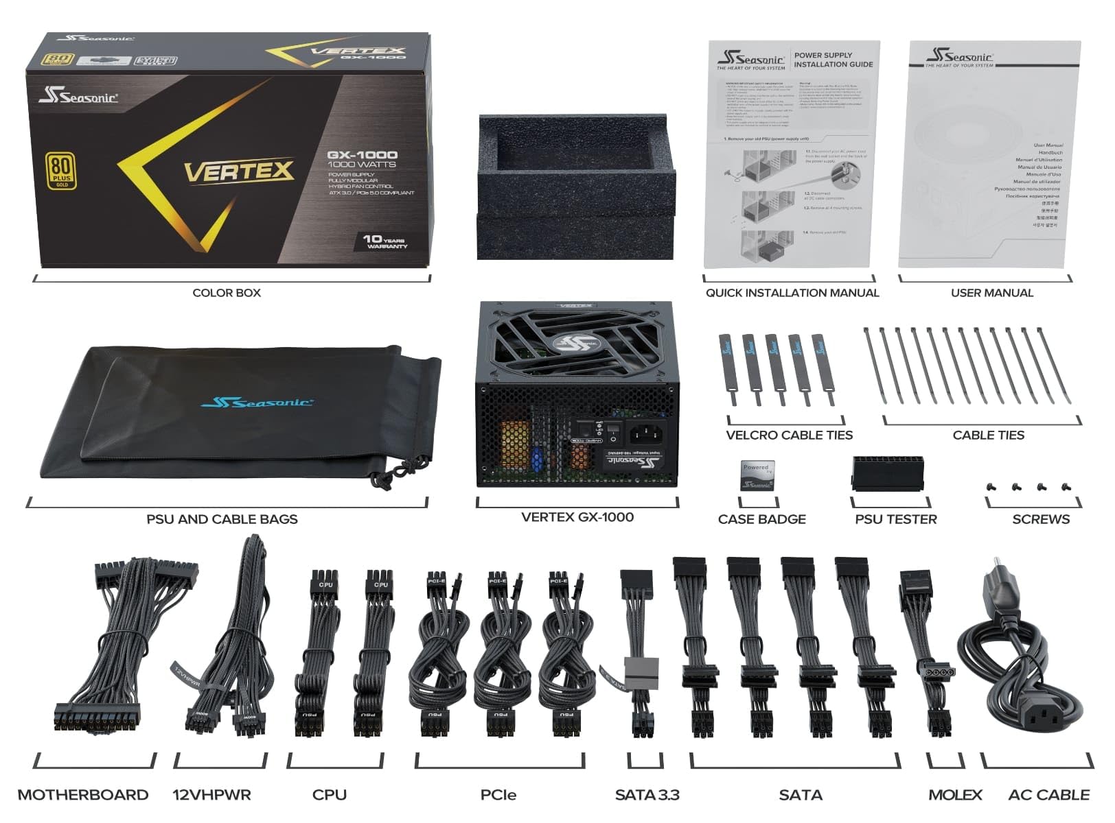 Foto 7 pulgar | Fuente De Alimentación Seasonic Vertex Gx-1000w 80+ Gold - Venta Internacional.