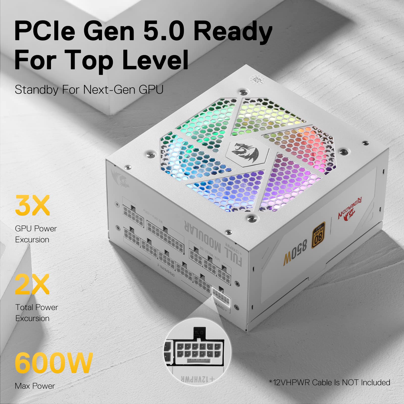 Foto 5 pulgar | Fuente De Alimentación Redragon Rgps-850w 80+ Gold 850w Atx 3.0 - Venta Internacional.
