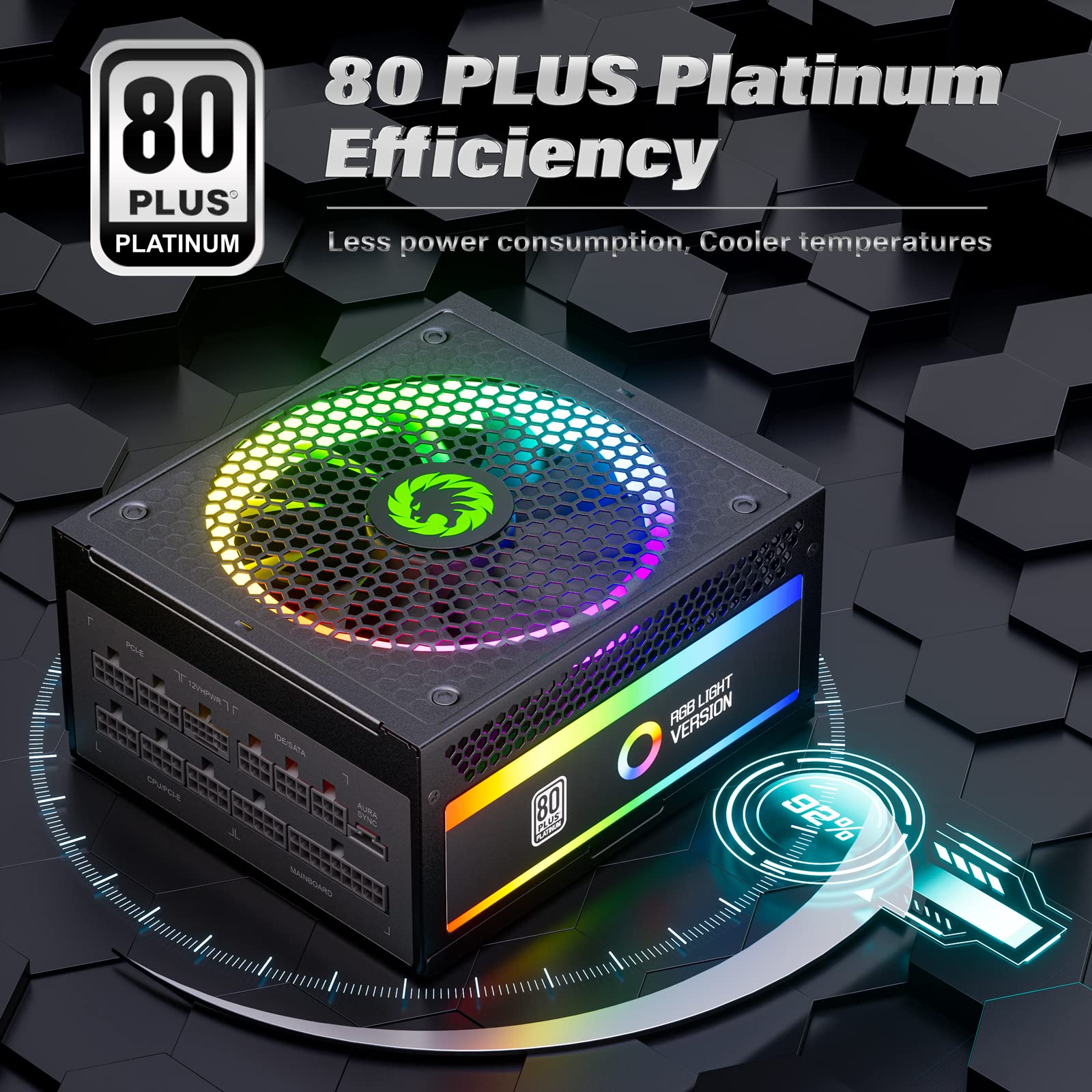Foto 3 pulgar | Fuente De Alimentación Gamemax 1300w 80+ Platinum Certificada Rgb-1300 - Venta Internacional.