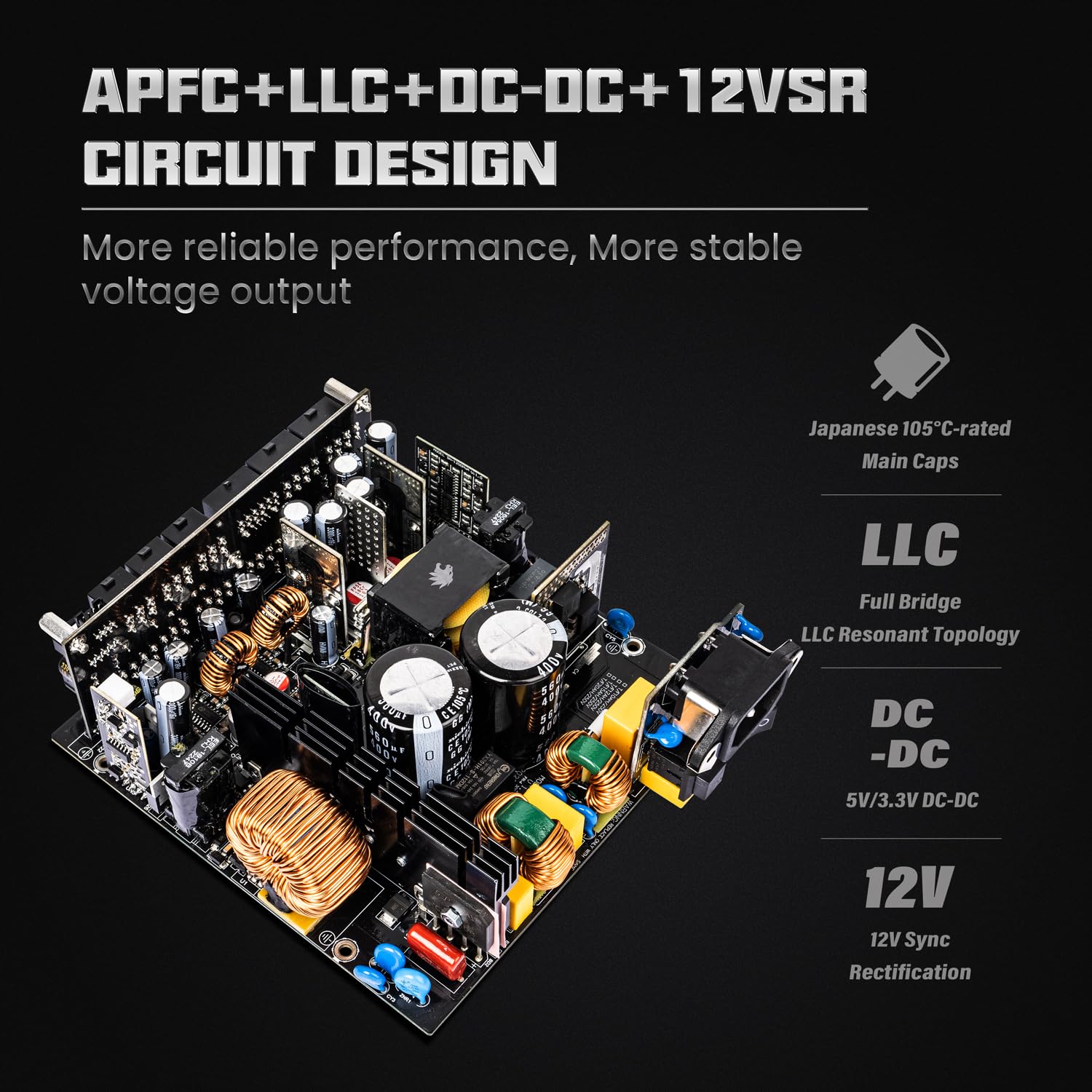 Foto 4 pulgar | Fuente De Alimentación Gamemax 1300w 80+ Platinum Certificada Rgb-1300 - Venta Internacional.