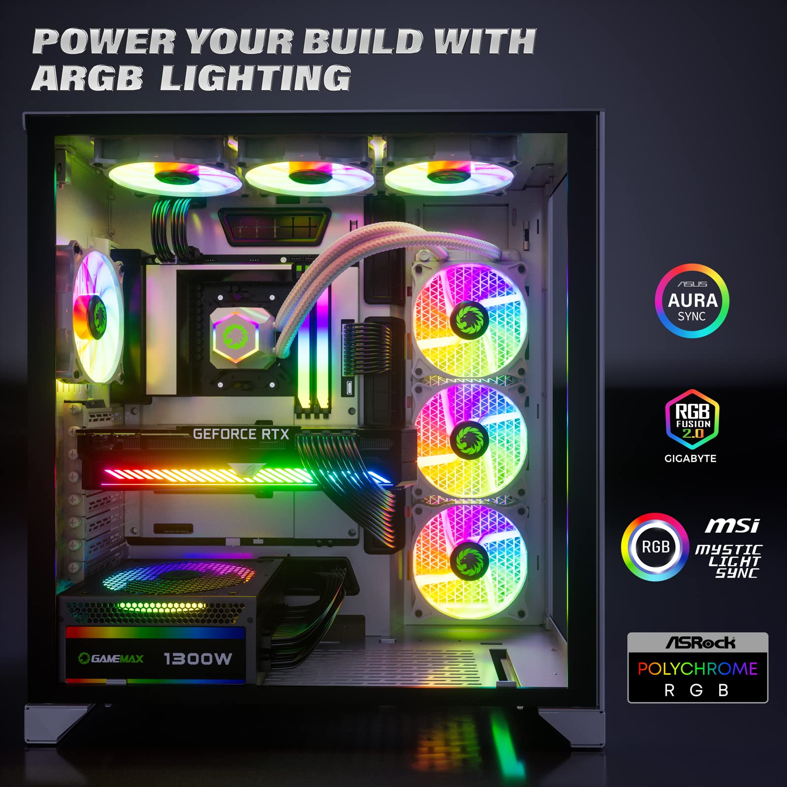 Foto 6 pulgar | Fuente De Alimentación Gamemax 1300w 80+ Platinum Certificada Rgb-1300 - Venta Internacional.