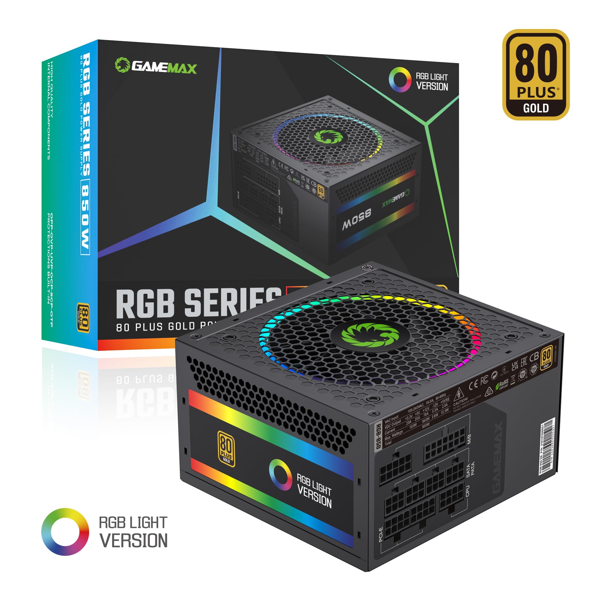 Foto 2 | Fuente De Alimentación Gamemax 850w 80 Plus Gold, Totalmente Modular - Venta Internacional.