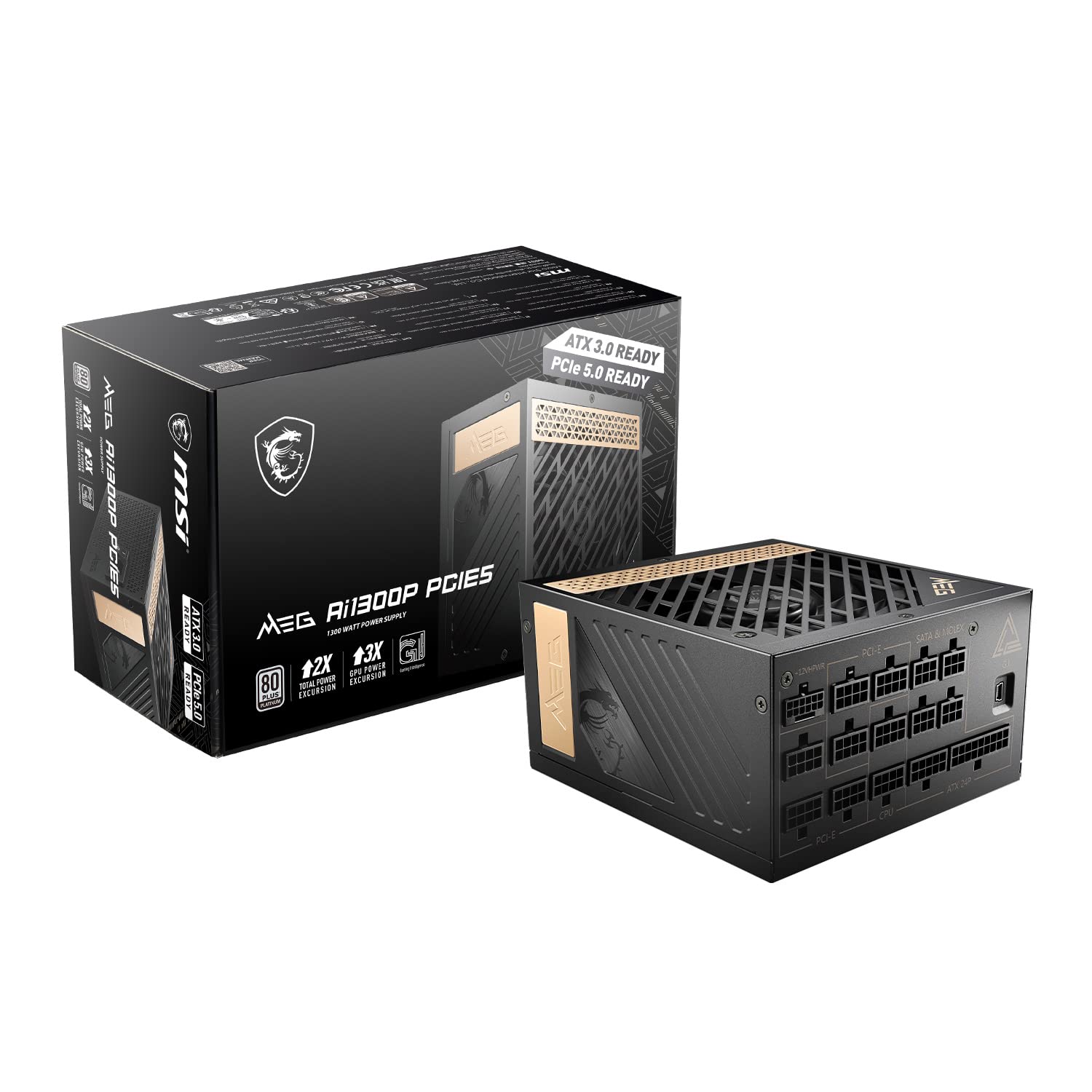 Fuente De Alimentación Msi Meg Ai1300p Pcie 5 Y Atx 3.0 1300w 80 Plus Platinum - Venta Internacional.