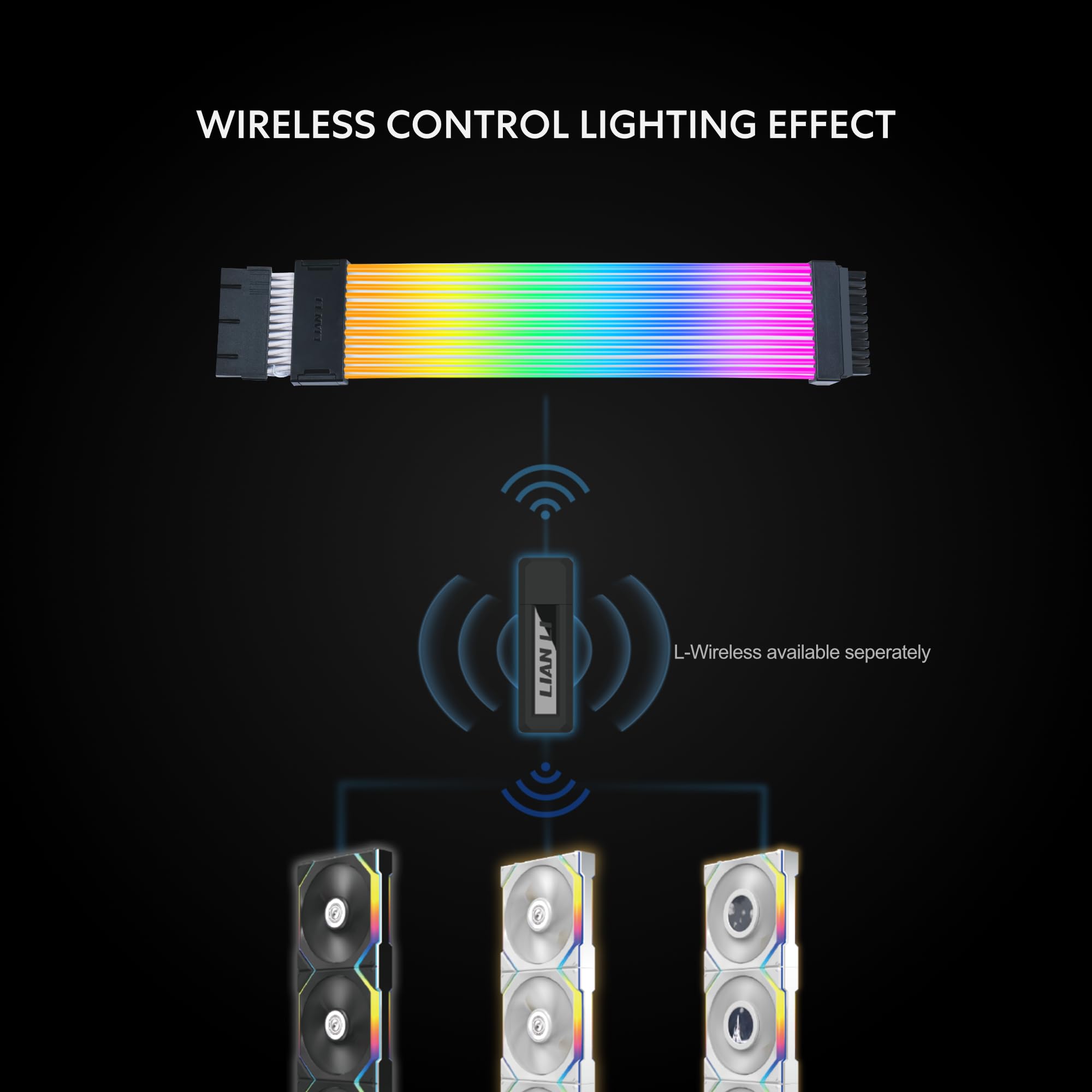 Foto 4 pulgar | Cable De Extensión De Alimentación Lian Li Strimer Inalámbrico De 24 Pines Rgb - Venta Internacional.
