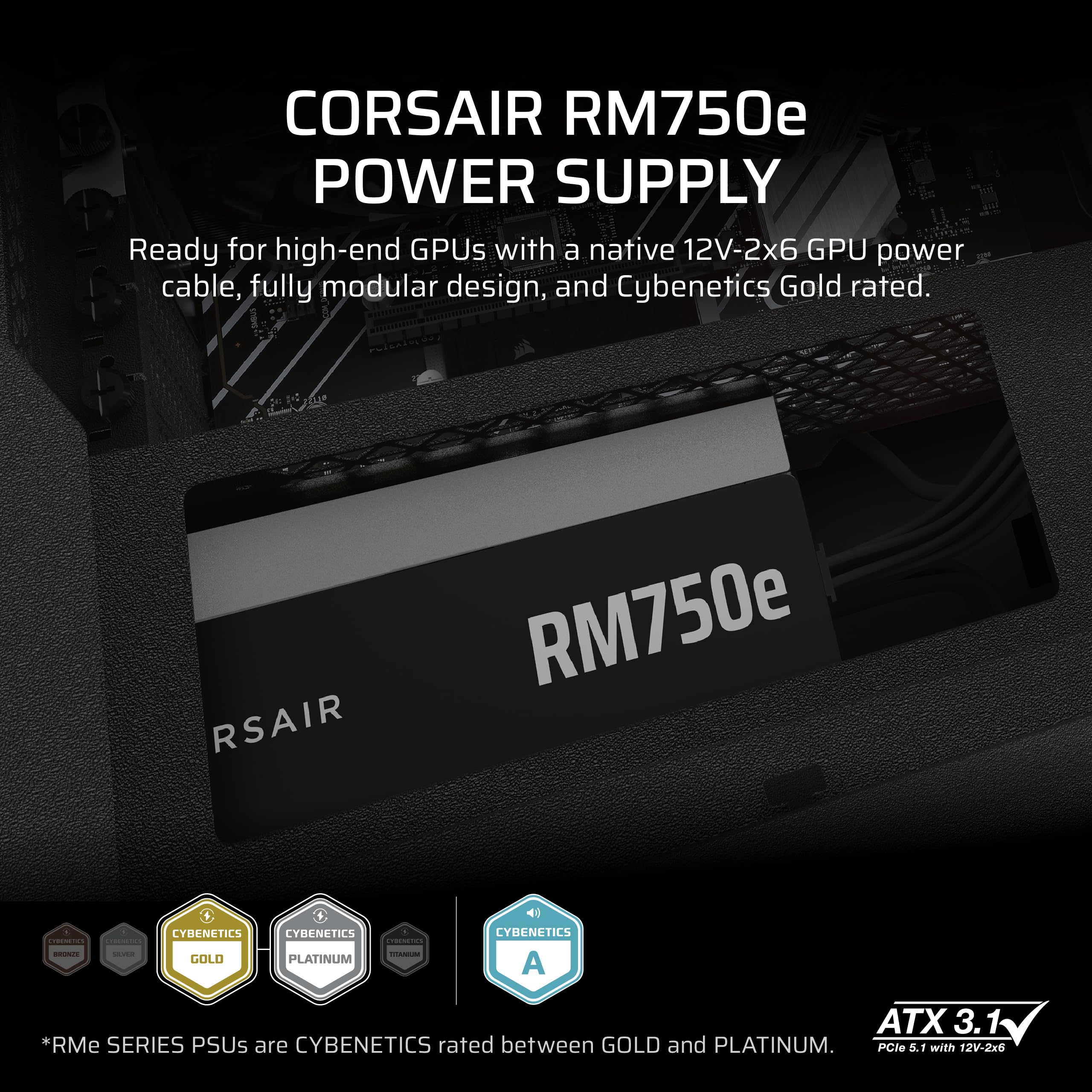 Foto 2 | Fuente De Alimentación Corsair Rm750e (2025) 750w Atx 3.1 Gold - Venta Internacional.