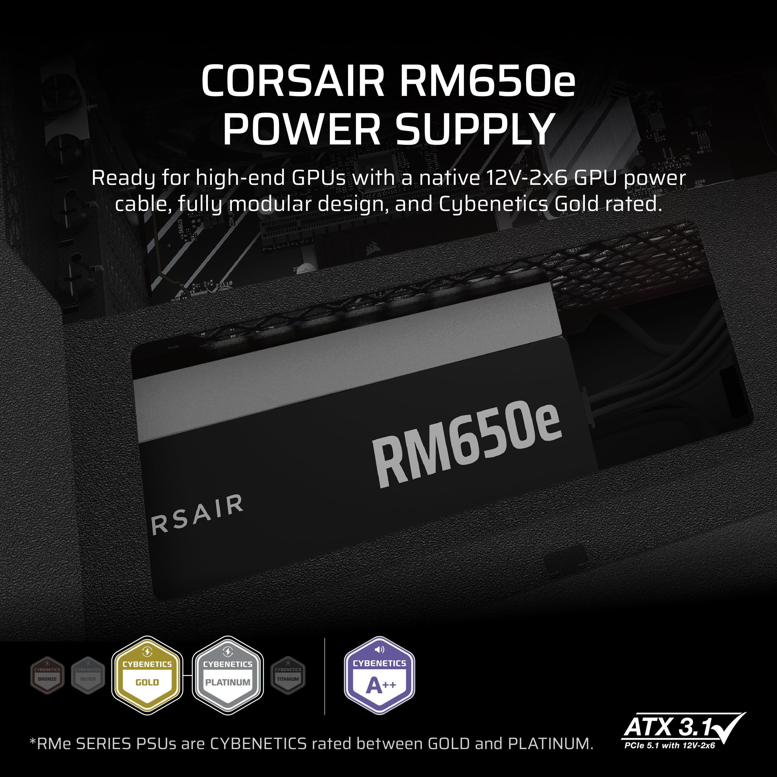 Foto 3 pulgar | Fuente De Alimentación Corsair Rm650e (2025) 650w Atx 3.1 Gold - Venta Internacional.