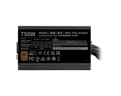 Foto 3 | Fuente De Poder Cooler Master Mwe 750 Bronze V3 80 Plus Bronze 20+4 Pin Atx 120mm 750w