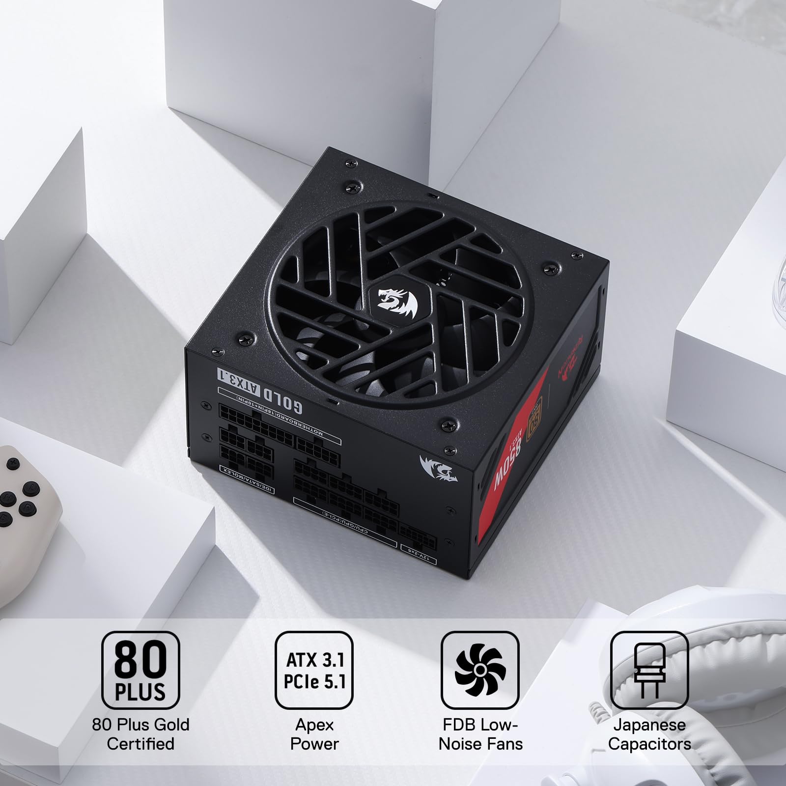Foto 3 pulgar | Fuente De Alimentación Redragon Rgms-850w Pro 80+ Gold 850w - Venta Internacional.
