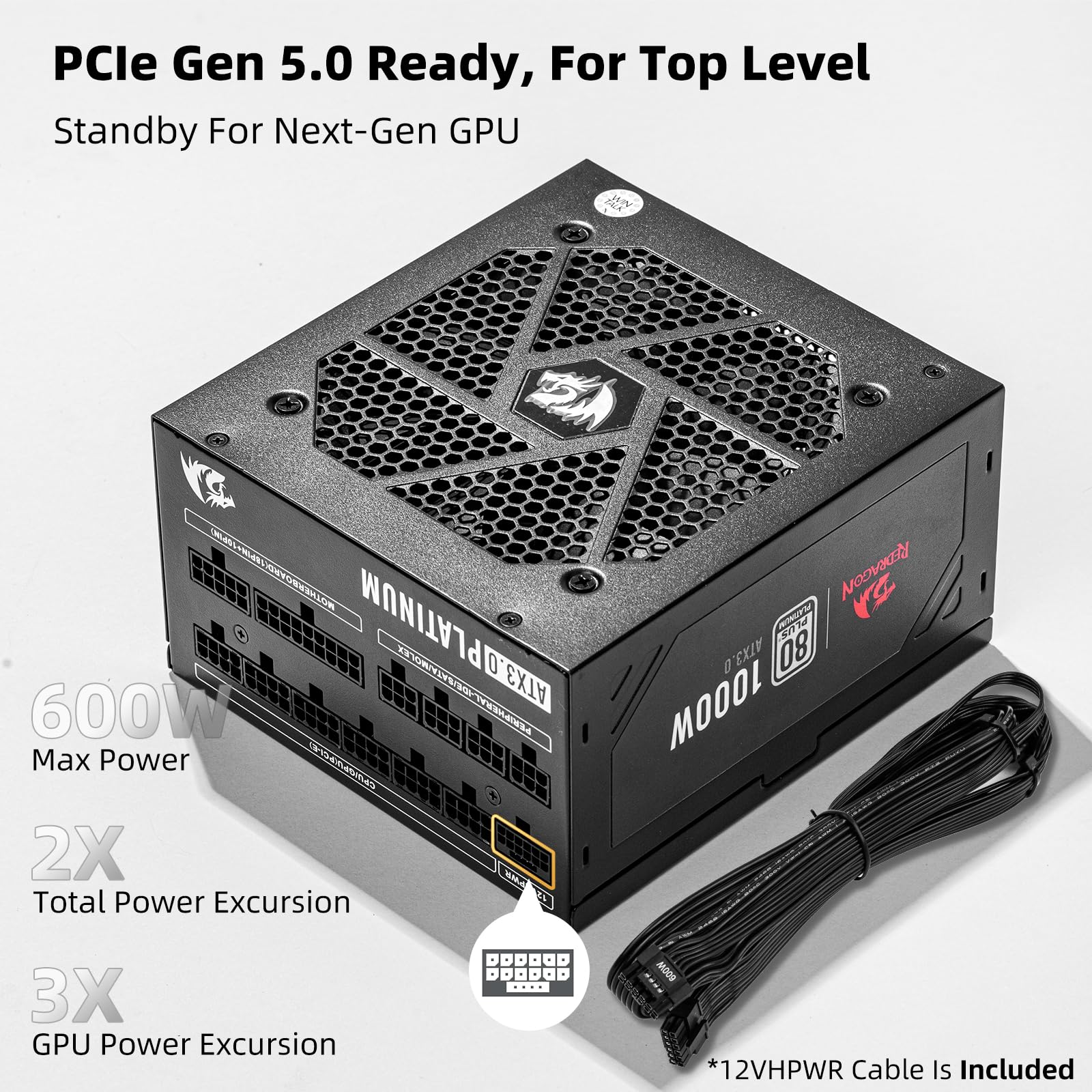 Foto 5 pulgar | Fuente De Alimentación Redragon Psu017 80+ Platinum 1000w Atx 3.0 - Venta Internacional.